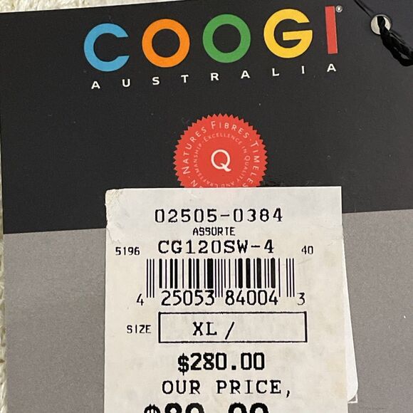 Coogi Australia Basics Vintage Cream Knit Sweater Mens Size XL NEW Old Stock - Picture 6 of 14